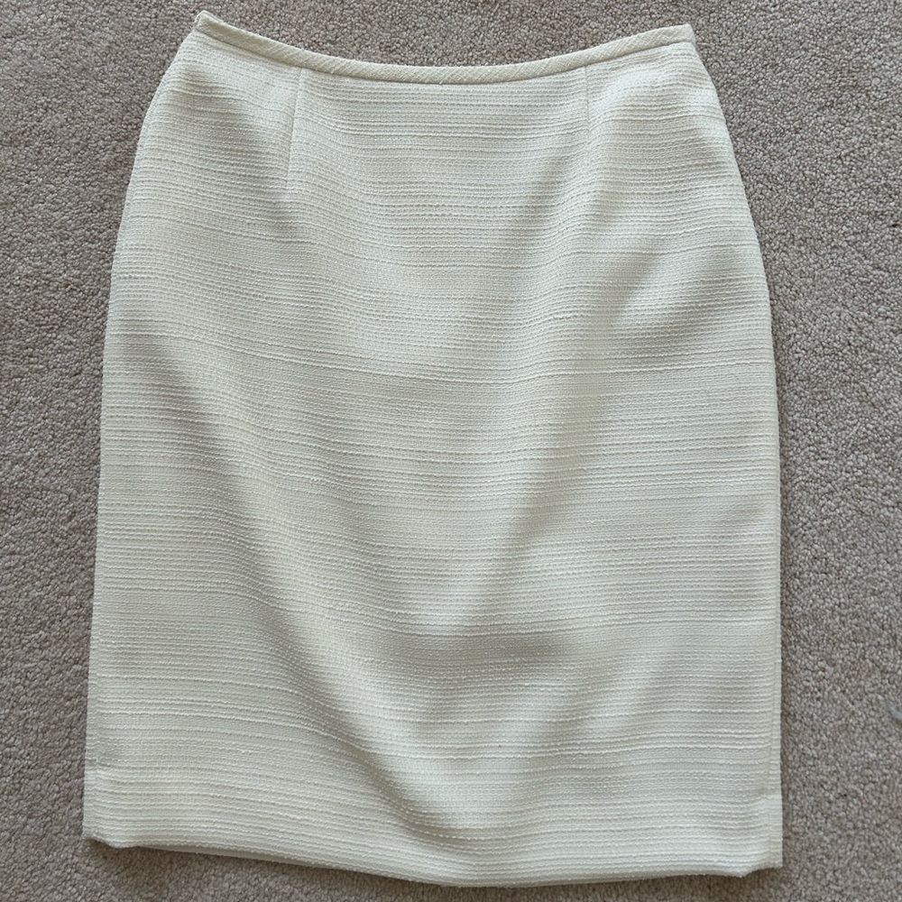 Cream Pencil Skirt